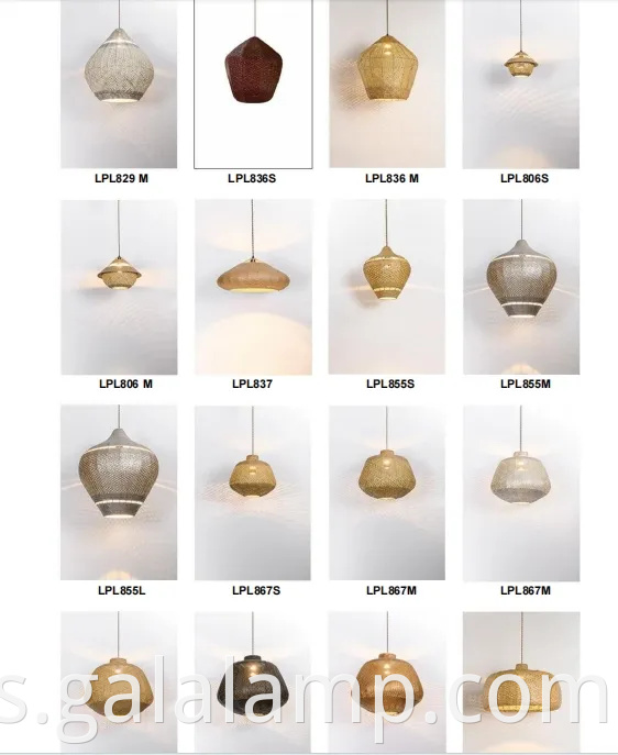 Araña colgante de bambú de ratán grande con lámpara de sombra de mimbre decorativa